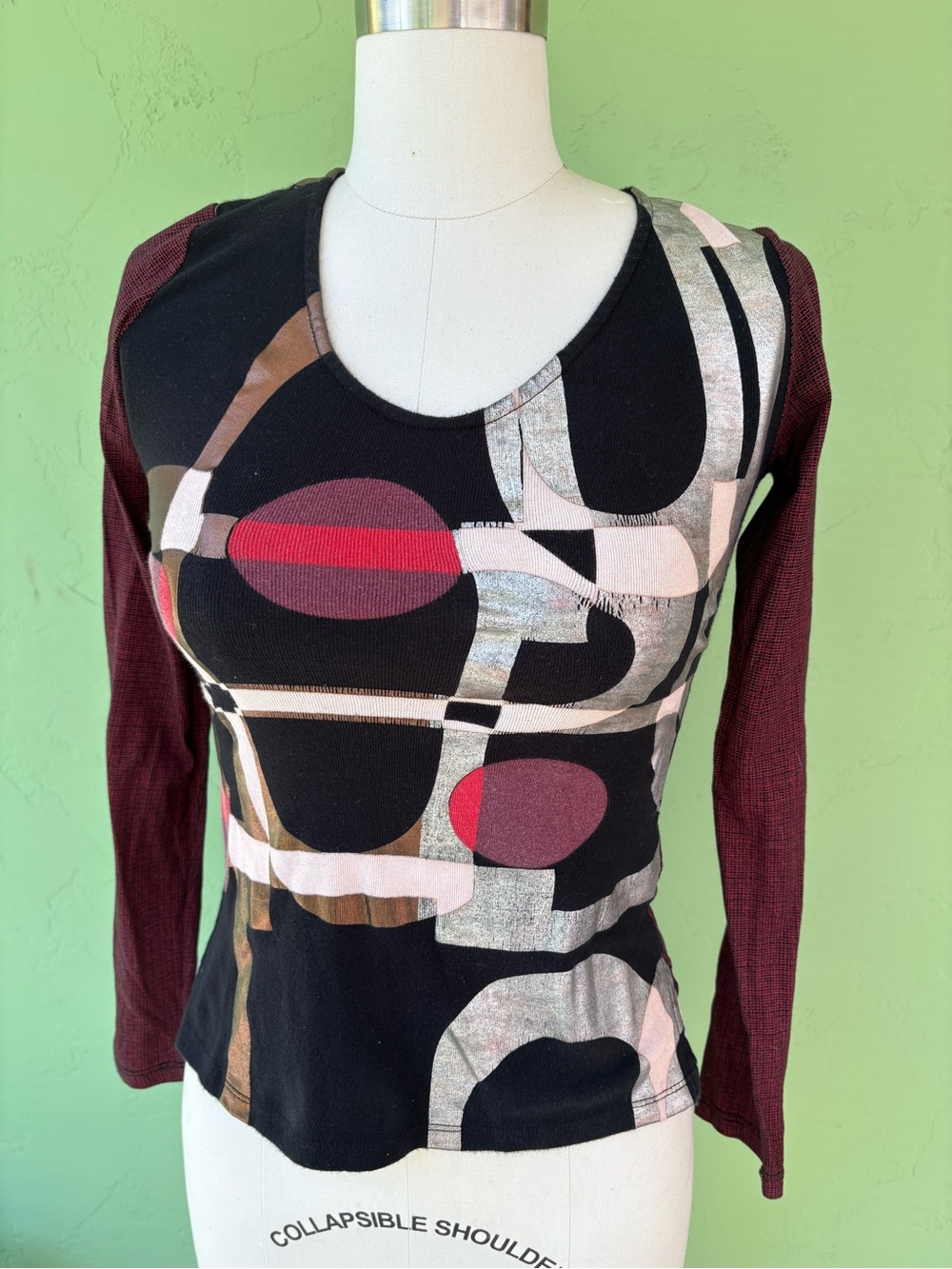 Custo Barcelona Black Cotton Top with Red Logo Accent